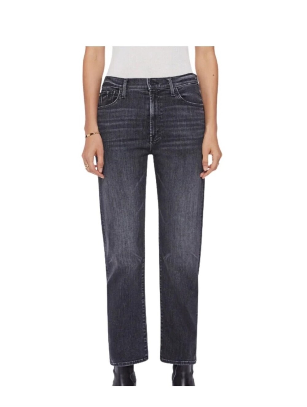 Mother Jeans, The Ditcher Zip Ankle In Smoking Section, Size 27